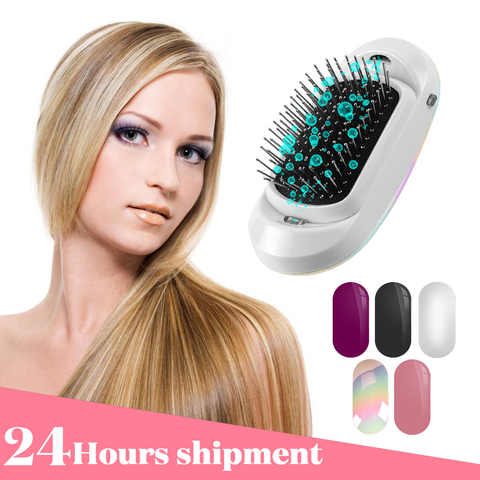 New Version Ionic Hairbrush Potable Negative Ions Electric Massage Hairbrush Anti-static Hair Brush Comb Hair Styling Tools ► Photo 1/6