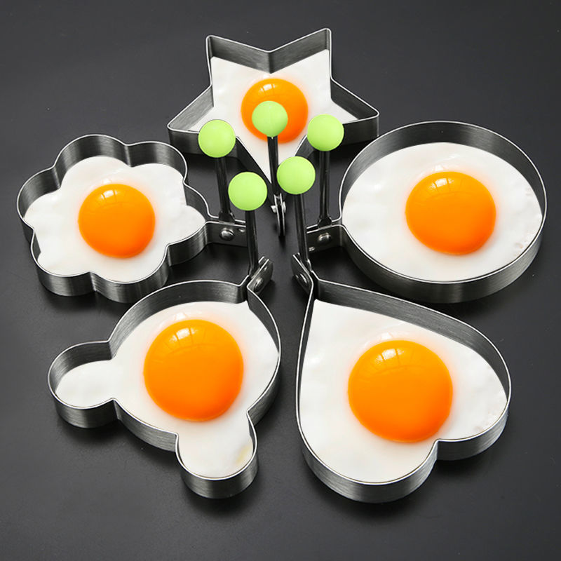 5 Shapes Stainless Steel Fried Egg Mold Pancake Mould Kitchen Cooking Breakfast