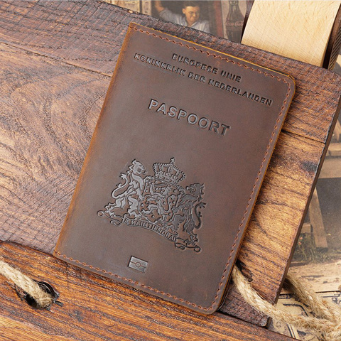 Genuine Leather Nederlands Passport Cover Men Leather Travel Passport holder nederland Business Travel Paspoort Hoesje ► Photo 1/6