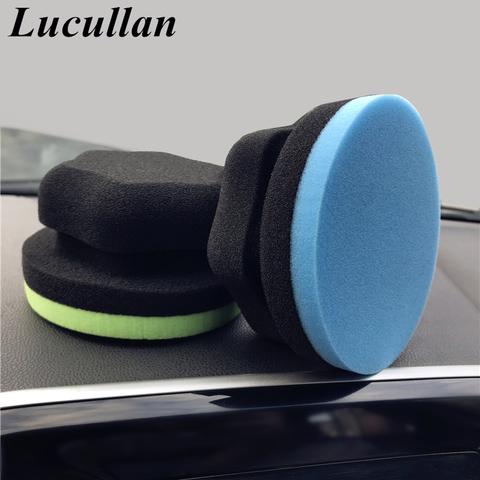 Lucullan Ergonomically Designed Flat Waxing Applicator Polishes Blue/Green Perfect For Applying Any Car Wax, Glaze and Sealant ► Photo 1/6