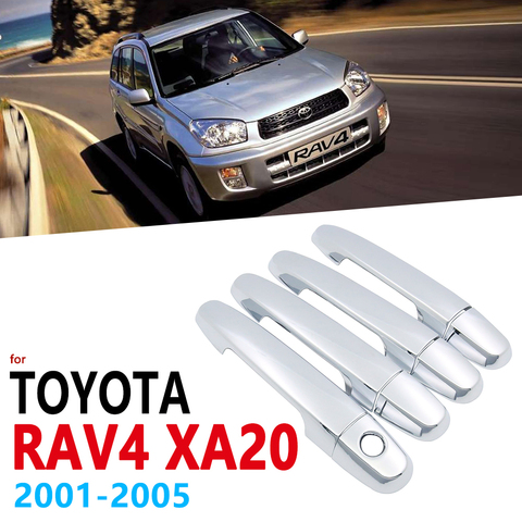 Chrome Handles Cover  Trim Set for Toyota RAV4 RAV 4 XA20 2001~2005 XA 20 Auto Accessories Stickers Car Styling 2002 2003 2004 ► Photo 1/6