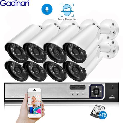 H.265AI 8CH 5MP POE NVR Kit SONY IMX335 Face Detect Audio 2.8mm IP AI Camera Outdoor CCTV Surveillance  Security Camera System ► Photo 1/6