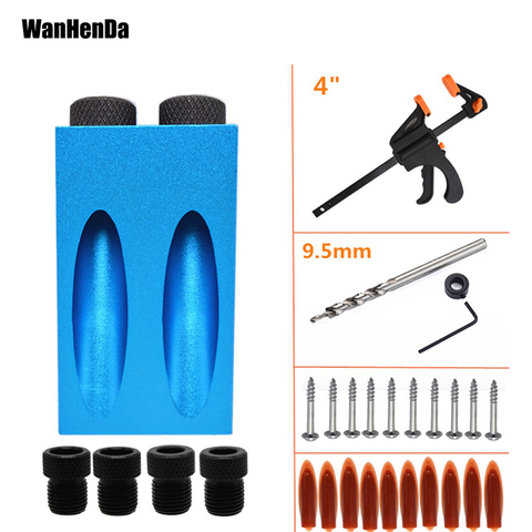 Woodworking Pocket Hole Jig Kit 6/8/10mm Angle Drill Guide Set Hole Puncher Locator Jig Drill Bit Set for Kreg DIY Wood Tools ► Photo 1/6