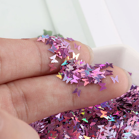 Ultrathin 3mm Butterfly Sequins Laser Glitter Nail Sequin Paillettes Eo-Friendly PET Sequin for Nails Art Wedding Decoration 10g ► Photo 1/6