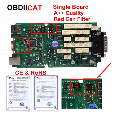 2017.1  Best Quality TCS Scanner Latest 2016.1+keygen Bluetooth Green Single board OBDIICAT Multi diag Pro+ OBD2 Diagnostic-Tool ► Photo 1/5