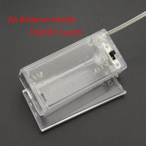 2 AA Battery Holder AA Battery Box Case With Switch New 2A Battery Holder Box Case With Switch Transparent ► Photo 1/4