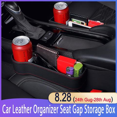 Storage Box Car Organizer Seat Gap PU Case Pocket Car Seat Side Slit for Wallet Phone Coins Cigarette Keys Cards For Universal ► Photo 1/6