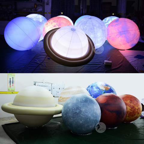 Solar System Nine Planet Balloons LED Inflatable Moon, Sun, Earth, Jupiter, Mars, Saturn ► Photo 1/1
