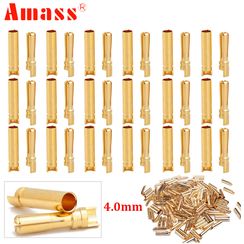 10pair/lot AMASS 4.0mm 4mm Gold Plated Bullet Connector for RC battery ESC and motor helicopter boat Quadcopter ► Photo 1/4