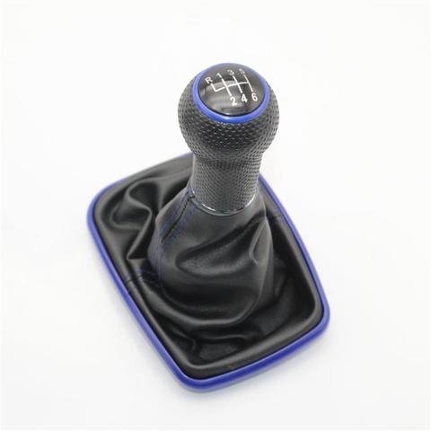 For Volkswagen VW Golf 4 IV MK4 R32 Bora Jetta 1998-2004 5/6 Speed Blue Gear Shift Knob Shifter Gaitor Boot 23mm Insert Hole ► Photo 1/6