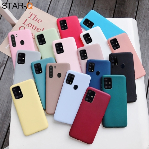 candy color silicone phone case for samsung galaxy a51 a71 5g a21 a31 a11 a41 m51 m31 a21s a91 A81 A01 matte soft tpu cover ► Photo 1/6
