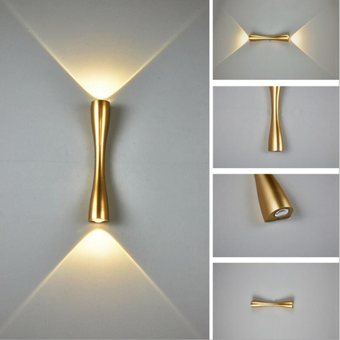 Modern minimalist LED wall lamp  outdoor waterproof IP65 hotel aisle corridor door courtyard bedside stairs long horn wall lamp ► Photo 1/6