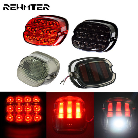Motorcycle LED Tail Light Smoke/Red License Plate Rear Stop Brake Lights Lamp Taillight For Harley Dyna Touring Sportster XL ► Photo 1/6