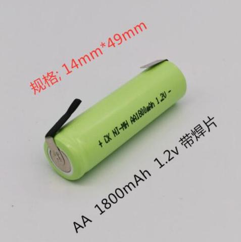 10PCS No. 5 with welding pad AA 1.2V 1800mAh shaver nickel-metal hydride rechargeable battery  AA1800MAH ► Photo 1/1