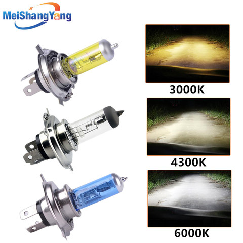 Super White Yellow Halogen Bulb H4 H7 12V 100W 3000K 4300K 6000K Quartz  Glass Car Headlight Lamp motorcycle light lamp - Price history & Review, AliExpress Seller - MeiShangYang Official Store