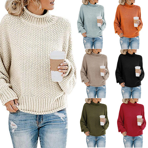 Sweaters For Women Pullover 2022 Turtleneck New Sweater Thick Thread High Neck Pullover Sweater Women Winter Clothes MMY119192 ► Photo 1/5