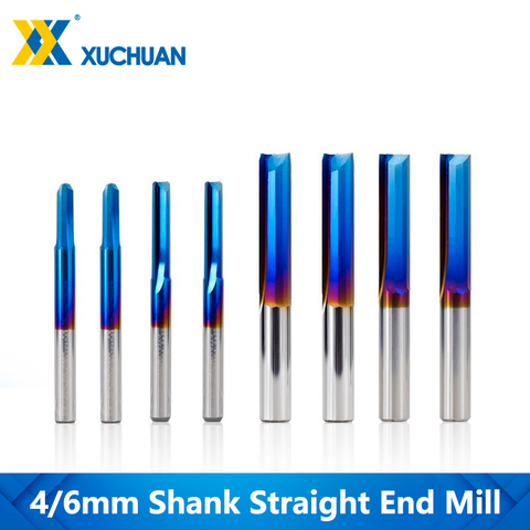 1pc 2 Flute Straight End Mill Carbide Router Bit  For Wood, PVC, Plastic CNC Engraving Tools Milling Cutters 4mm/6mm Shank ► Photo 1/5