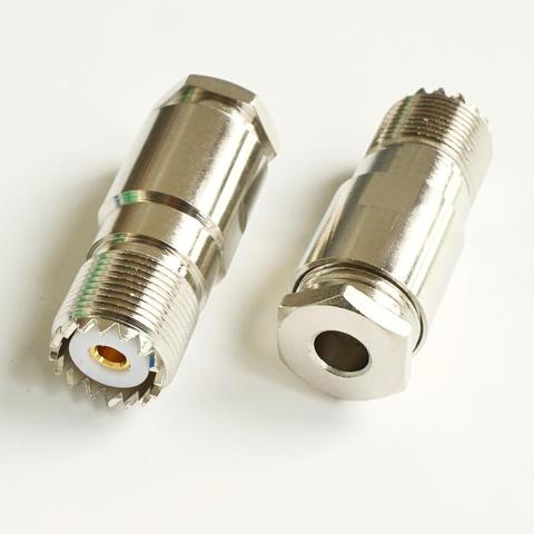 Connector Socket PL259 SO239 UHF Female Clamp Solder For RG8X RG-8X RG59 LMR240 Cable Brass RF Coaxial Adapter ► Photo 1/6