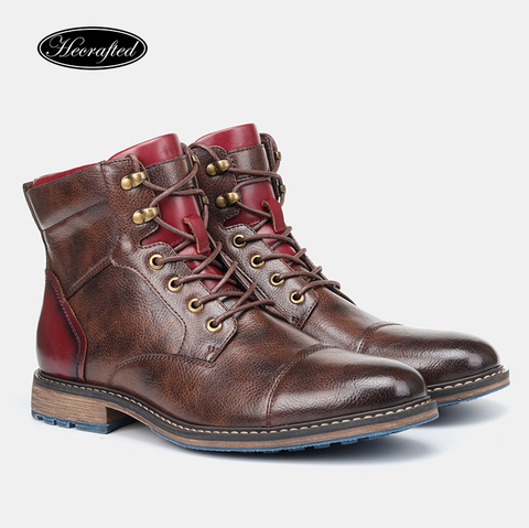 Size 8-12 men boots brand 2022 fashion comfortable Men's shoes leather boots #AL603C4 ► Photo 1/6