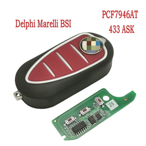 Datong World Car Remote Key For Alfa Romeo 147 159 Mito 2008+ Delphi Giulietta Genuine Marelli PCF7946AT 433ASK Replace Flip Key ► Photo 1/6