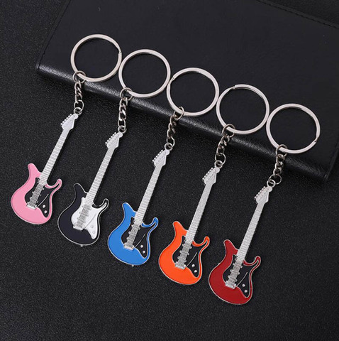 New Design Classic Guitar Keychain Car Key Chain Key Ring  Musical Instruments  pendant For Man Women Gift wholesale 17079 ► Photo 1/6