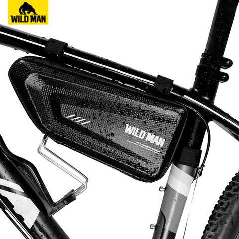 WILD MAN Mountain Bike Bag Rainproof Road Bicycle Frame Bag Cycling Accessories Hard Shell Tools Storage Panniers Capacity 1.5L ► Photo 1/6