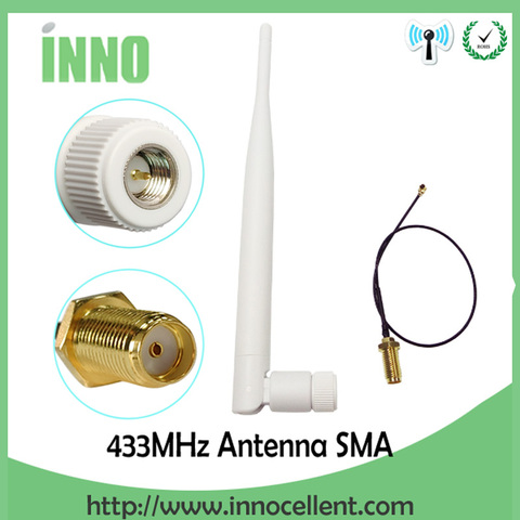 433Mhz Antenna 5dbi GSM 433 mhz SMA Male Connector Aerial antena 433m + RP-SMA SMA female to Ufl./IPX Extension Pigtail Cable ► Photo 1/6