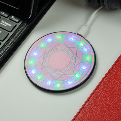 10W Glowing Magic Array Wireless Charger Sakura Action Figure Universal Fast Charging Pad Portable Power Source For Smartphone ► Photo 1/6