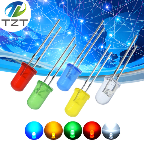 TZT 5MM Red light-emitting diode 5mm LED Diode 5 mm Assorted Kit White/Green/Red/Blue/Yellow DIY Light Emitting Diode ► Photo 1/6