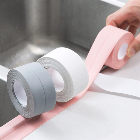 3.2mx38mm Bathroom Shower Sink Bath Sealing Strip Tape Caulk Strip Self Adhesive Waterproof Wall Sticker for Bathroom Kitchen ► Photo 1/6