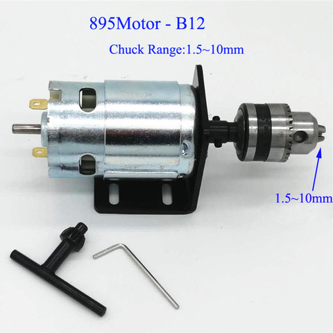 DC 895 Motor Electric Drill with B10 B12 Chuck 368W 12000rpm 12V-24V Large Torque brush Motor ► Photo 1/6