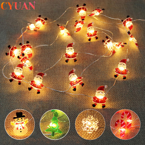 2M Santa Claus Christmas Tree LED String Lights Garland Snowflakes Christmas Decoration for Home Fairy Light New Year Xmas Decor ► Photo 1/6