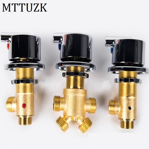 Solid Brass Chrome Finish Bathtub Hot & Cold Water Control Valve Faucet Bath Shower Mixer Bathtub 3 Piece Set Switch Valves ► Photo 1/6