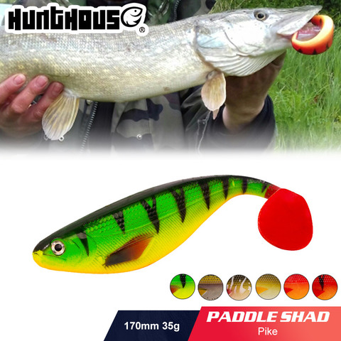 Hunthouse fishing soft lure artificial bait big shads soft 170mm 35g 8 colors available PVC material for sea bass perch zander ► Photo 1/6
