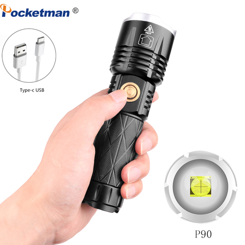 20000LM xhp90.2 most powerful led flashlight torch usb xhp50 rechargeable tactical flashlights 18650 26650 hand lamp xhp70 ► Photo 1/6