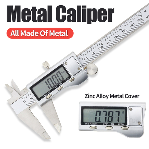 Digital Metal Caliper Electronic Vernier Calipers tool Micrometer Ruler Stainless Steel Measuring Tools LCD Gauge 6Inch 0-150mm ► Photo 1/6