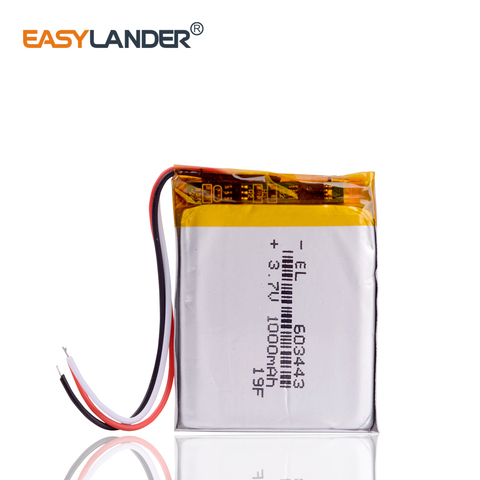 3 line Liter energy battery 3.7V e road route LH950 LH980N 603443 063443 1000mAh 5 inch navigator universal rechargeable battery ► Photo 1/6