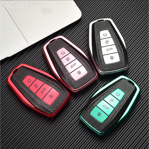 Luxury Leather TPU Car Remote Key Case Cover Holder For Geely Coolray 2022-2022 4 Buttons Auto Styling Keyless Shell Accessories ► Photo 1/6