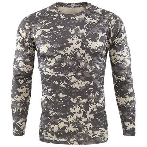 New Outdoor Quick Dry T Shirt Men Tactical Camouflage Long Sleeve Round Neck Sports Army Military Tshirt Camo Funny 3D T-shirt ► Photo 1/6