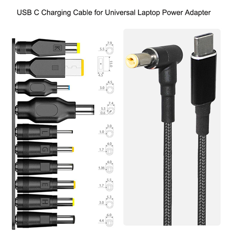 1.8m 100W USB Type C Cable Adapter for Asus Hp Lenovo Laptop USB-C to Universal Connector Jack Plug Converter Laptop Power Cable ► Photo 1/6