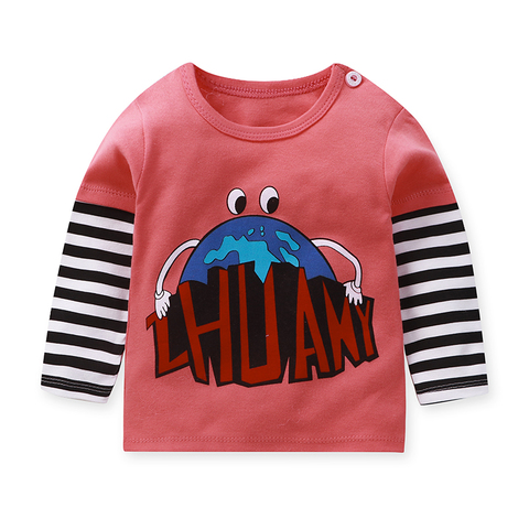 Autumn Children's T-shirt Long Sleeve Cotton Baby Cartoon Single Autumn Clothes Boys Girls Baby Bottom Shirt Christmas Shirt ► Photo 1/4