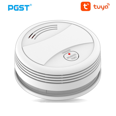 PGST PA443 WiFi Smoke Detector Tuya Smart Life Smokehouse Firefighters Alarm System for Home Fire Protection ► Photo 1/6