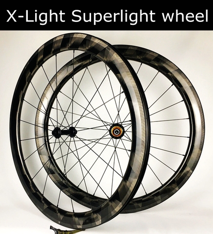 Only 1289g XLight Carbon Wheelset Tubeless 30/35/38/45/50/55/60mm Road Bicycle 700C Wheels New brake XWeave Pillar 1420 Spoke ► Photo 1/6
