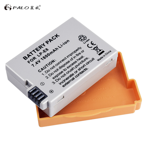 Palo 1pce LP-E8 Battery pack bateria LP-E8 lp e8 For Canon 550D 600D 650D 700D X4 X5 X6i X7i T2i T3i T4i T5i DSLR Camera ► Photo 1/6