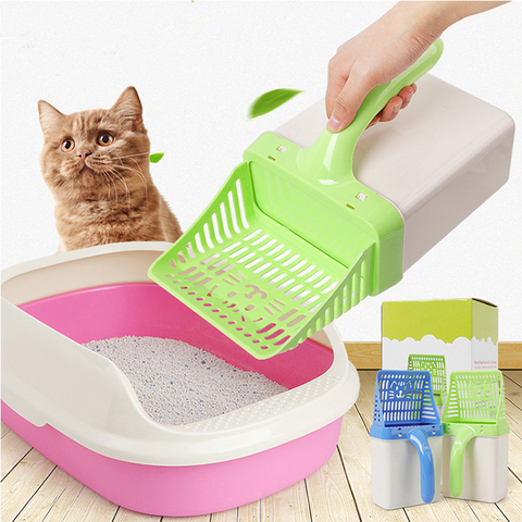 Practicality Pet Cat Litter Scoop Convenient Plastic Cleanning Tool Puppy Kitten Poop Shovel With Garbage Box Pets Cats Supplies ► Photo 1/6