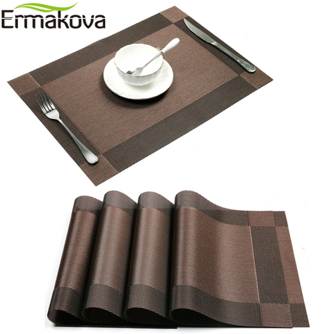 ERMAKOVA Placemats Washable PVC Table Cloth Pad Mat Tablemats Stain-Resistant Dining Disc Bowl Pad Coaster Non-slip PVC Pad ► Photo 1/6