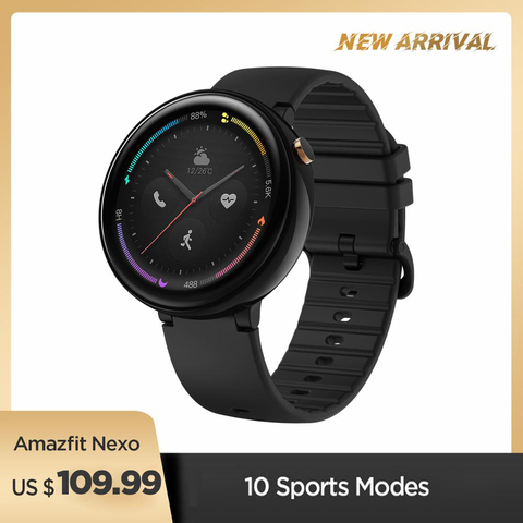 Original Global Amazfit Nexo Smartwatch Ceramics Bezel 10 Sports Modes GPS Glonass 1.39 inch AMOLED Display for Android phone ► Photo 1/5