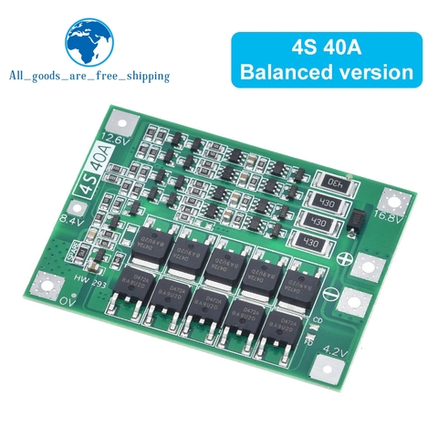 3S 4S 40A 60A Li-ion Lithium Battery Charger Protection Board 18650  BMS For Drill Motor 11.1V 12.6V/14.8V 16.8V Enhance Balance ► Photo 1/6