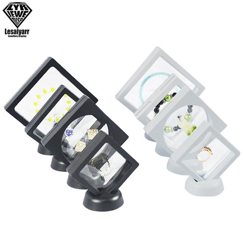 3D Floating Picture Frame Shadow Box Jewelry Display Stand Ring Pendant Holder Protect Jewellery Stone Presentation Case ► Photo 1/6