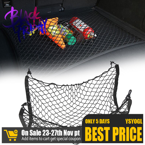 60*50 90*40 90*60 70*70 120*60cm CAR Mesh Elastic Nylon Rear Back Cargo Trunk Storage Organizer Luggage Net Holder Accessory ► Photo 1/6